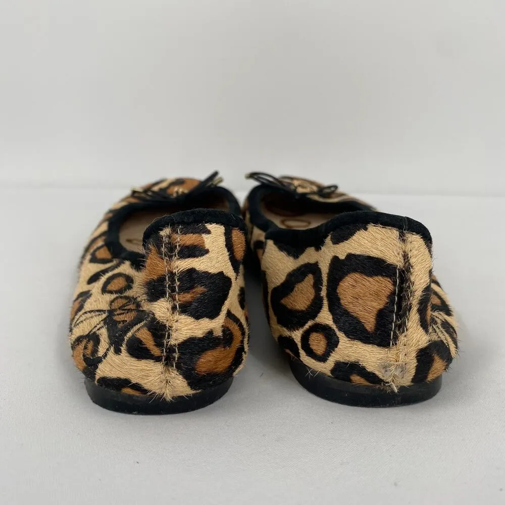 Sam Edelman Leopard Animal Print Leather Felicity Ballet Flats Size 6W - Image 6