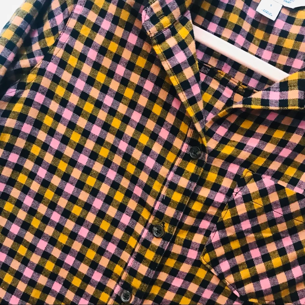 NWT Old Navy plaid shirt pink blue size small - Image 3