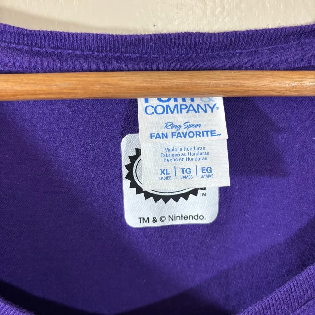 Port & Company Super Mario Purple T Shirt Size XL - Image 3