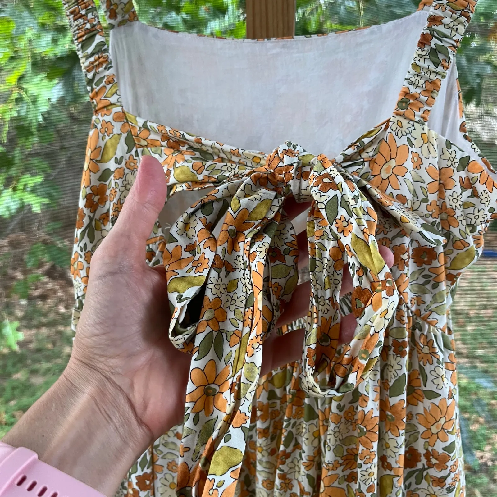 Easel Women's Yellow Floral Halter Neck Sleeveless Midi Dress Size M - Image 6