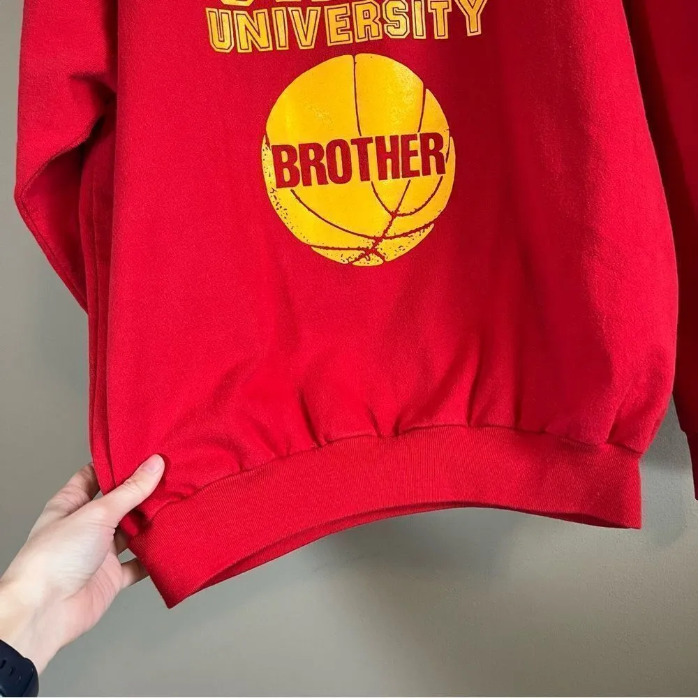 ✨ Vintage Alere Red Iowa State Basketball Brother Crewneck Sweatshirt XL - Image 8