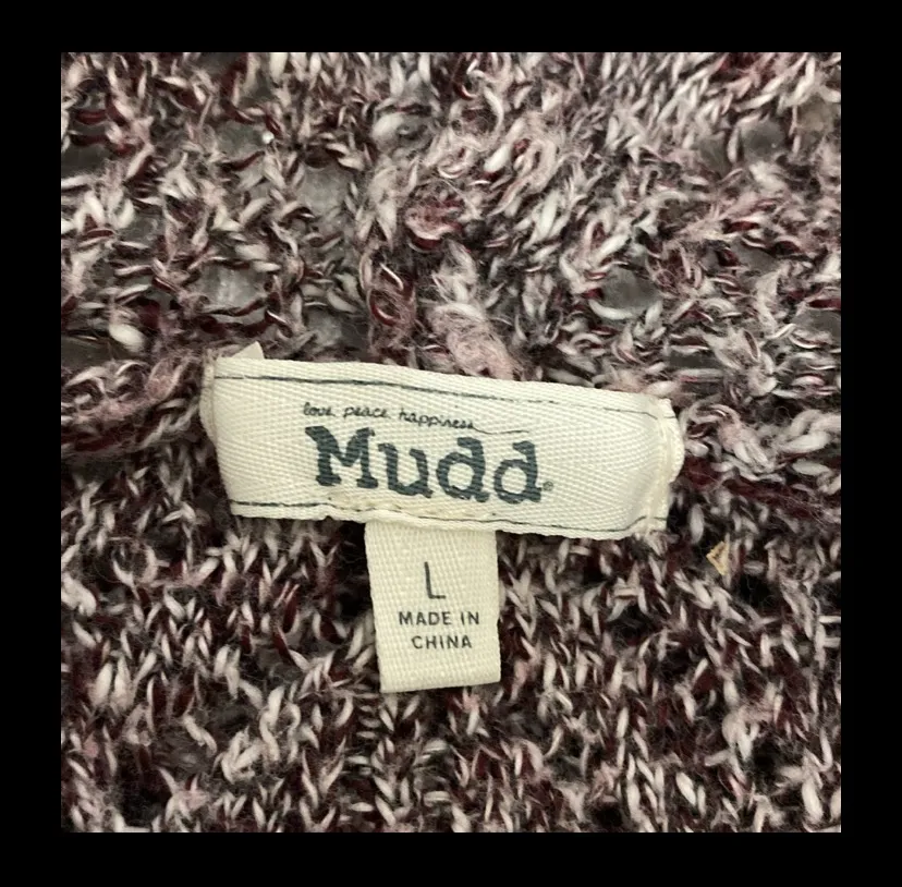 purple/cream cardigan sweater- size large - Image 5