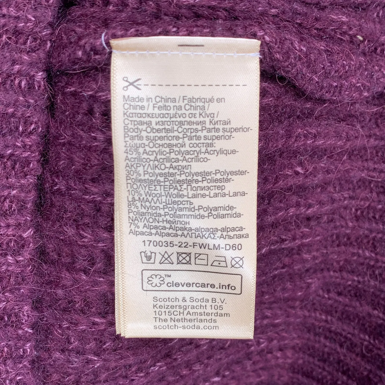 Scotch & Soda Pink Purple Colorblock Chunky Knit Wool Alpaca Sweater - Image 9