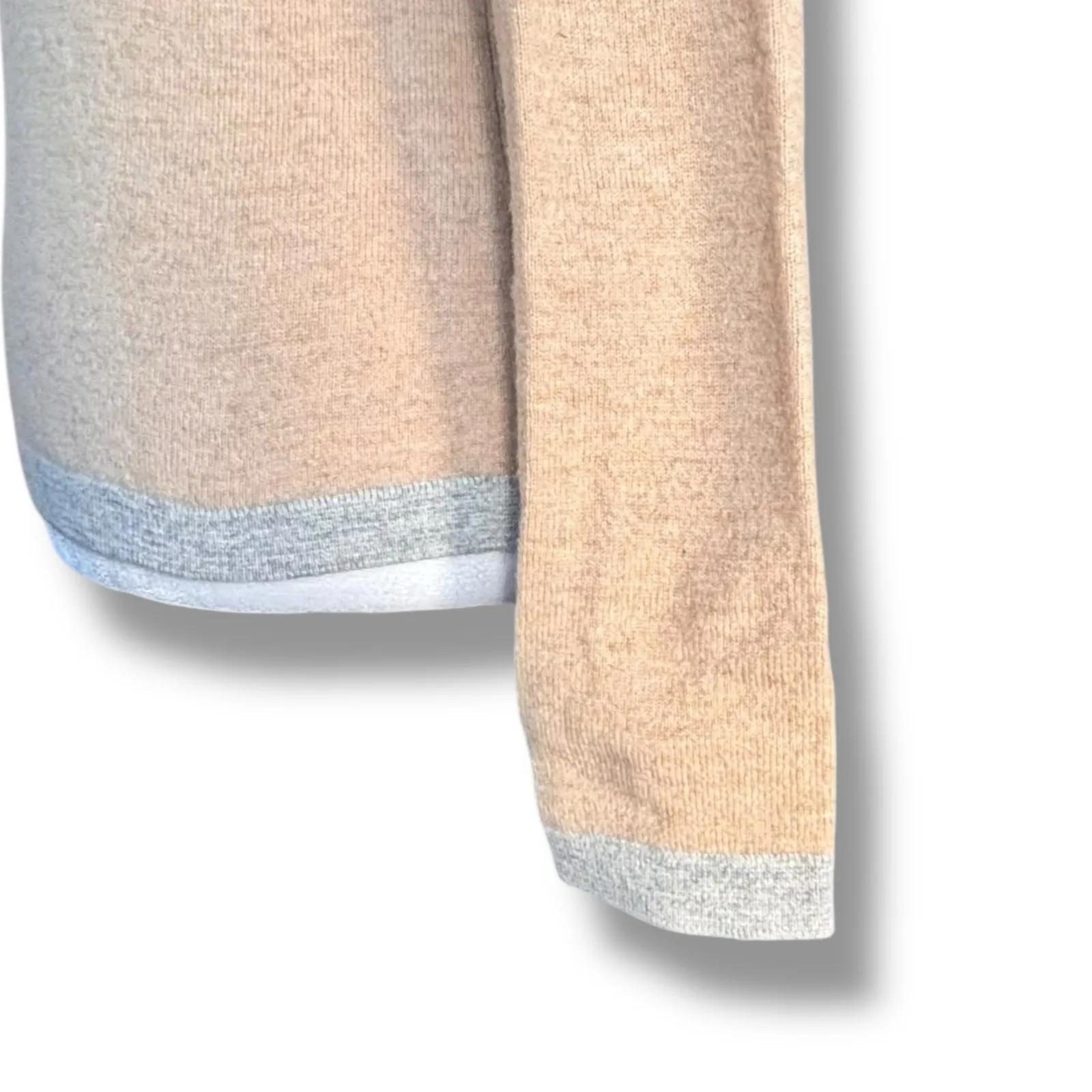 Vintage Brooks Brothers 346 Lambswool Beige Gray Contrast Knit Collared Top XS Tan - Image 3