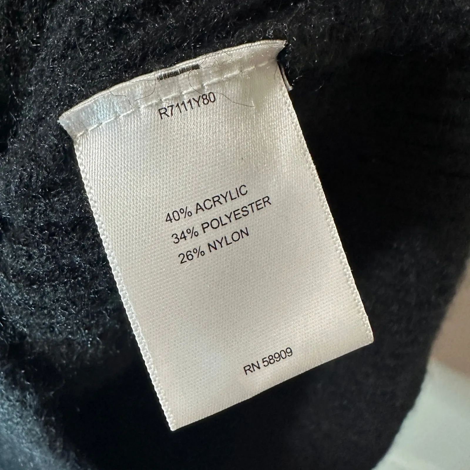 A loves A Sweater Mini Dress Balloon Sleeve Mock Neck Black Knit Womens Medium - Image 5