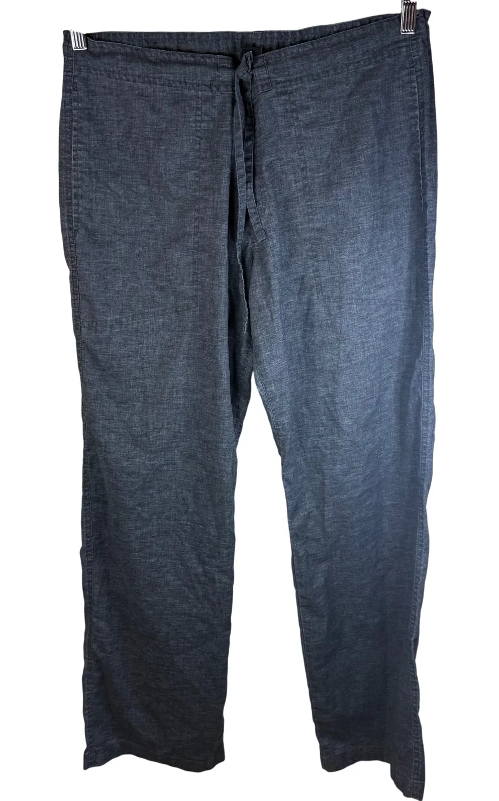 Prana Women's Grey Linen Hemp Blend Drawstring Waist Wide Leg Pants Size Large - Image 1