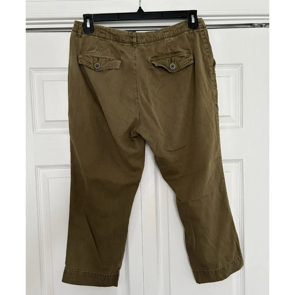 Old Navy Heritage Straight/Droit Women's Crop Pants Olive Green Size 8 - Image 3