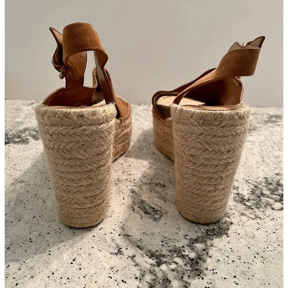 Andela Sandals Suede Wedge Heel Espadrilles Brown Size 11 NEW - Image 7