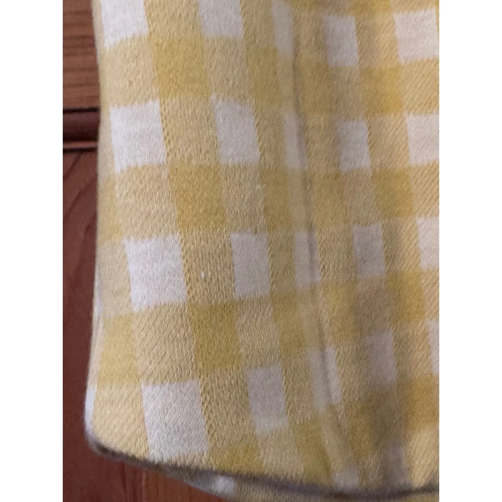 Flannel Gingham Top Yellow Sleeveless Blouse Square Neck Button Up Casual Cute - Image 7