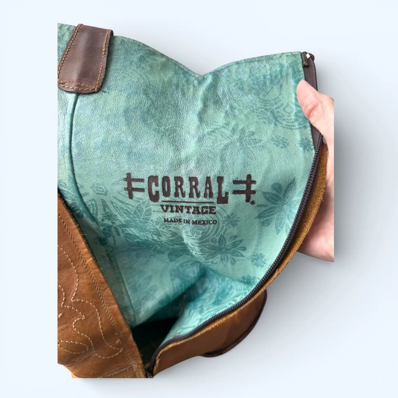 Corral Vintage 1971 Tall Western Boots Brown Leather Cowboy Boho Women’s 6.5 - Image 2