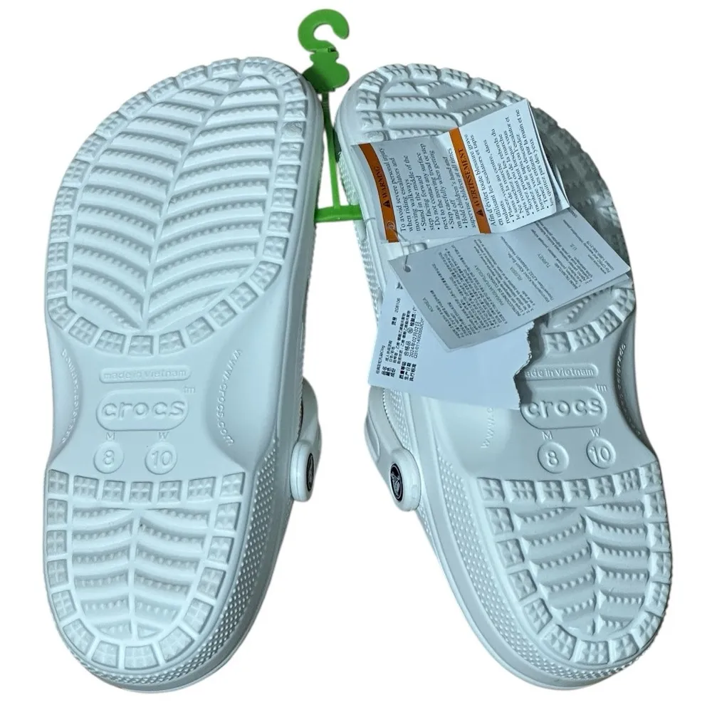 Crocs White Rainbow Pride Unisex Slip On Clogs Shoes NWT - Image 4