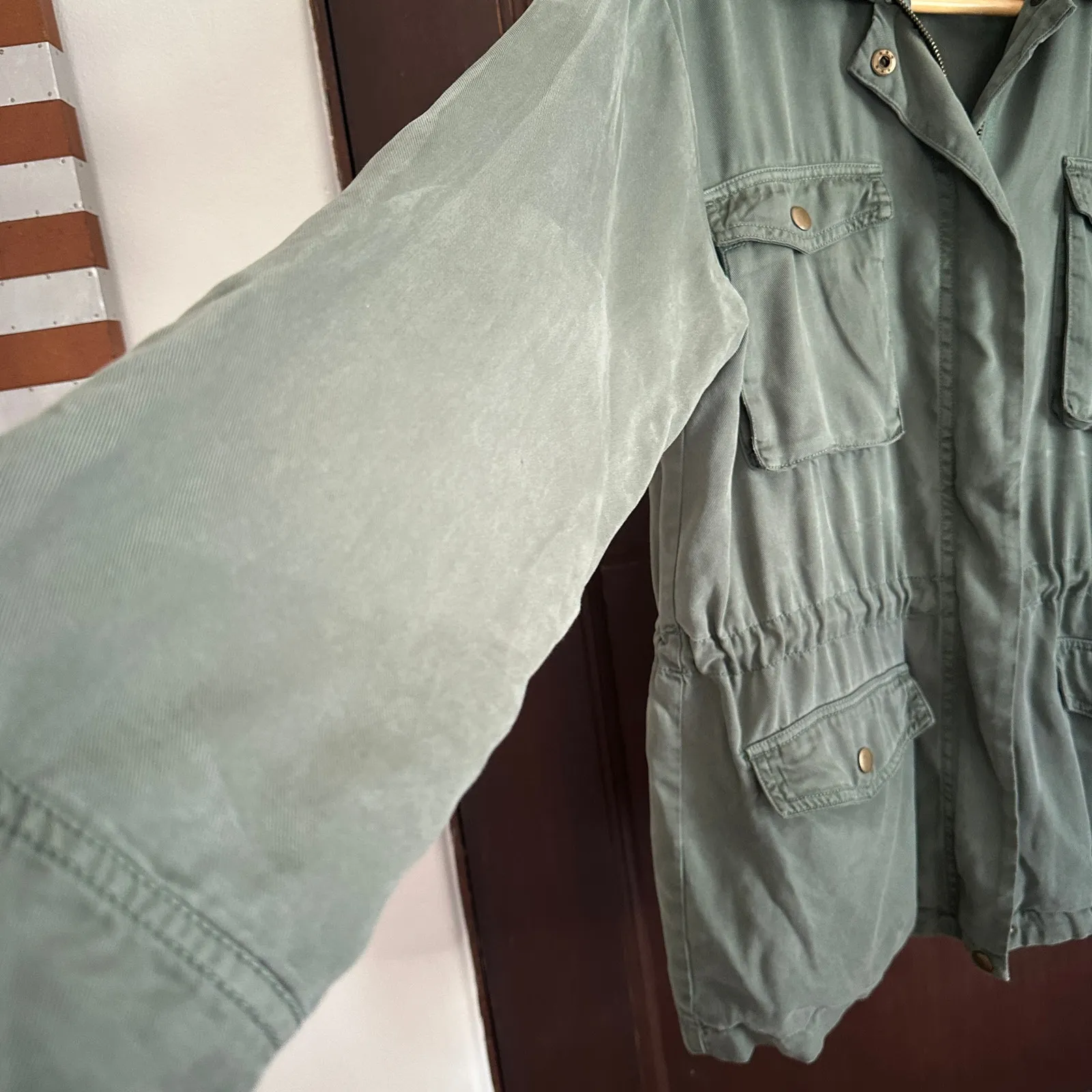 YOUNG FABULOUS & BROKE | Amelia Olive Safari Jacket Utility Jacket | Sz Small - Image 4