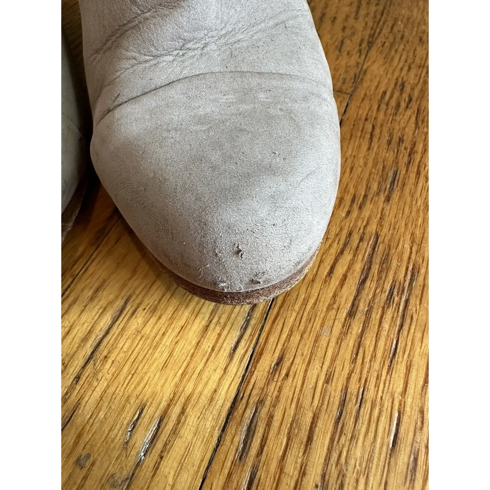 Rag & Bone Women's Size 37 Harrow Boots Gray Leather Ankle Booties Casual Bootie - Image 3