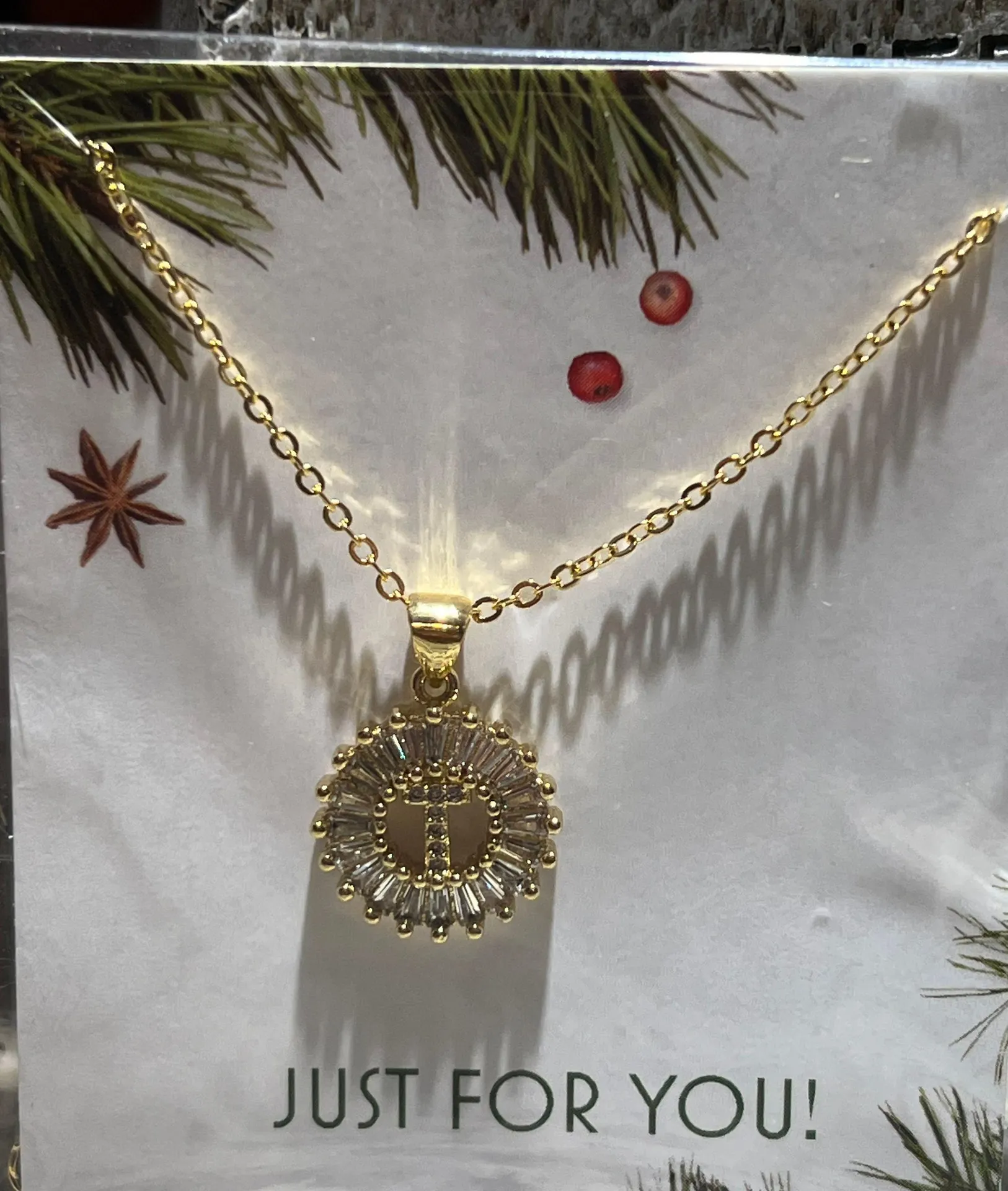 NWT Letter T - Mini Pave Alphabet Pendant Gold Necklace - Image 2