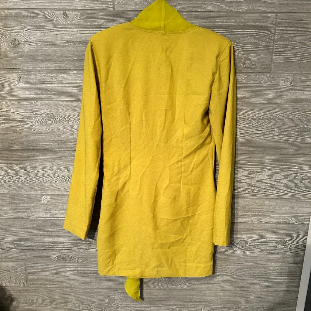 Olive‎ Chiffon Drape Detail Long Sleeve Bodycon Dress size 4 - Image 6