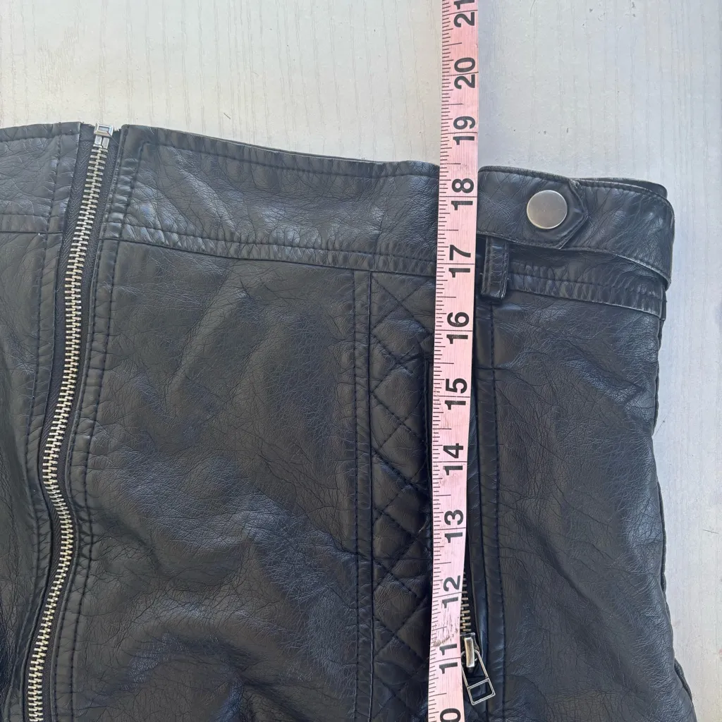 Faux Leather Quilted Jacket with Hoodie - Image 10