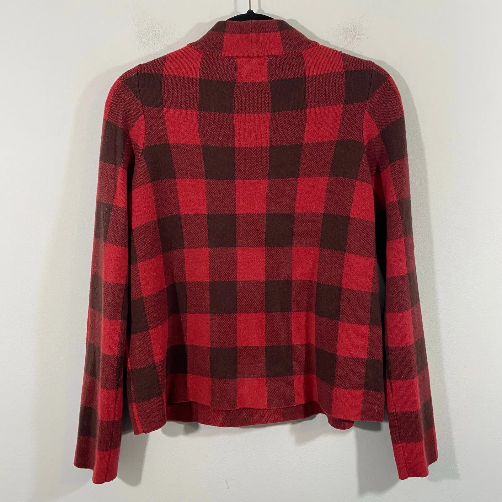 Field Flower Anthropologie Red Buffalo Plaid Wool Blend Mock Neck Sweater Size S - Image 8