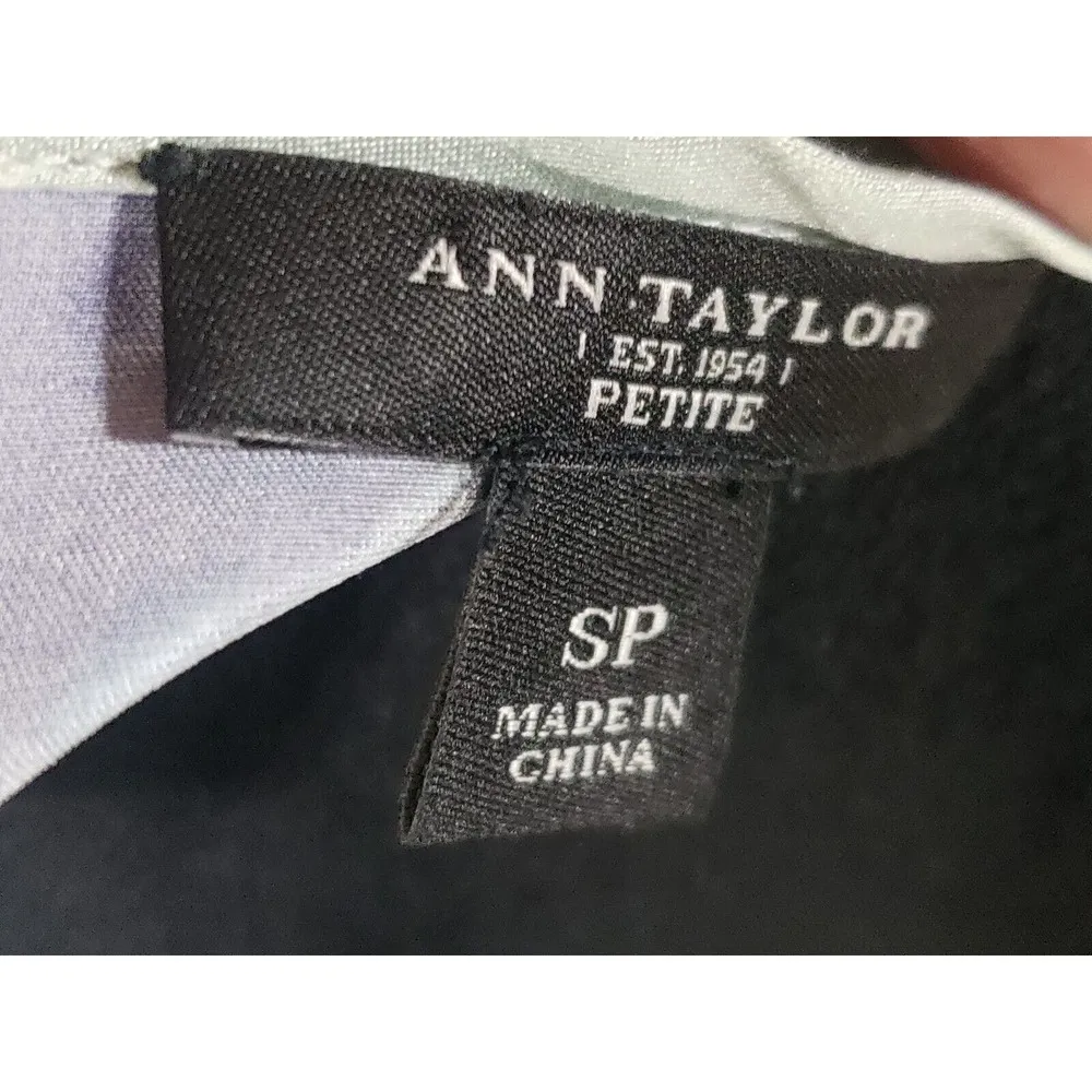 Ann Taylor Women's Multicolor Silk Round Neck Sleeveless Casual Top Blouse SP - Image 7