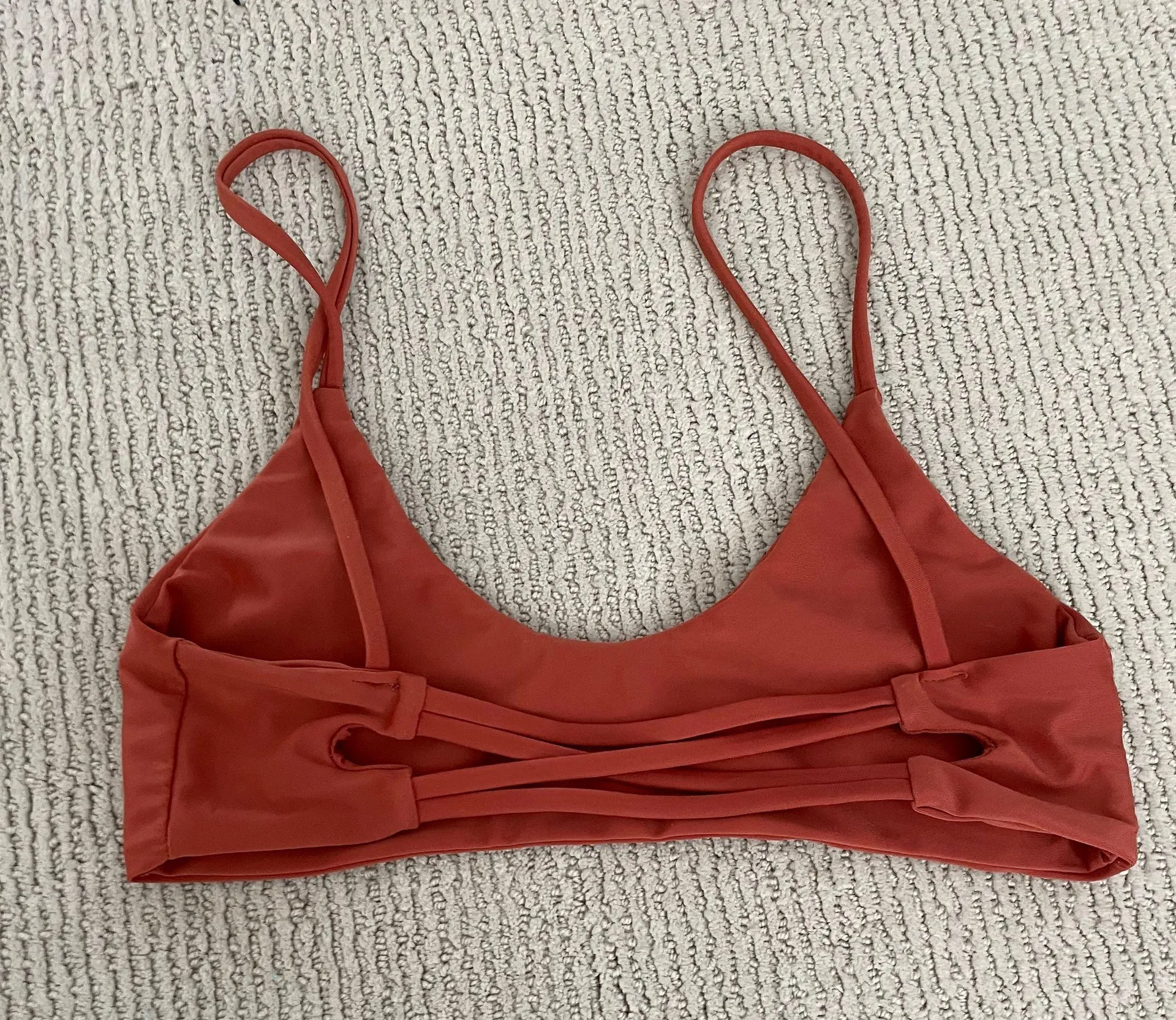 Brown Strappy Back Bikini Top - Image 2