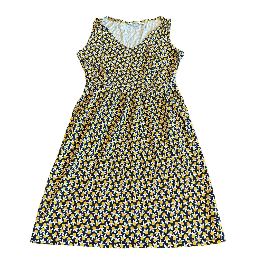 Boden Melinda Jersey Dress Navy Happy Fruit Sleeveless Stretch Size 4 Women's Blue - Image 2
