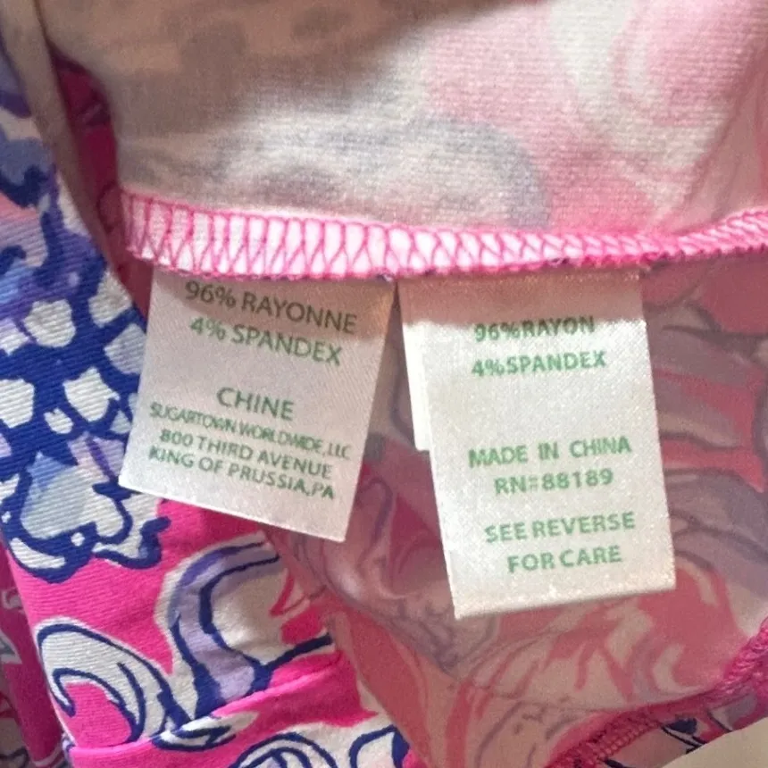 Lilly Pulitzer Karlie Wrap Romper Pink Blue Floral Print Tie Waist Womens Sz XXS - Image 10