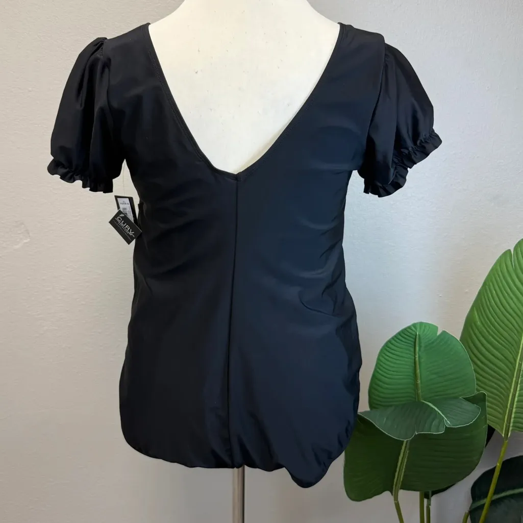 Torrid Retro Puff Sleeve One Piece Swimsuit - New - Size 322/24 (3) - Image 4