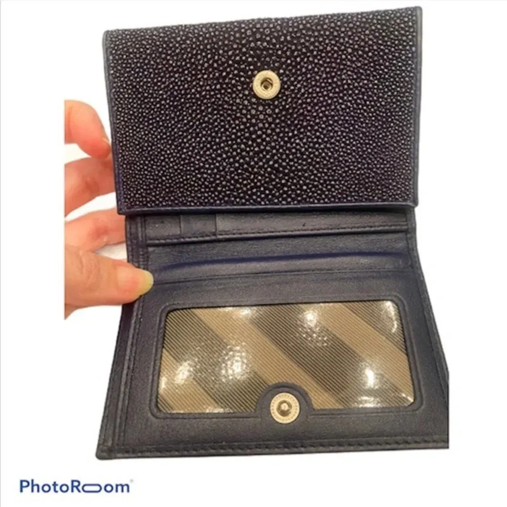 NWOT River wallet genuine stingray skin​ Black - Image 5