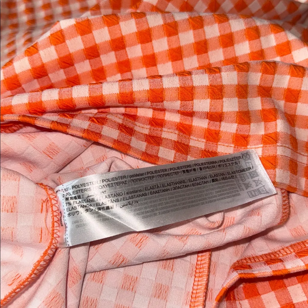 NWT NNG Mango Vichy Check Dress Gingham Orange  Stretch - Image 11