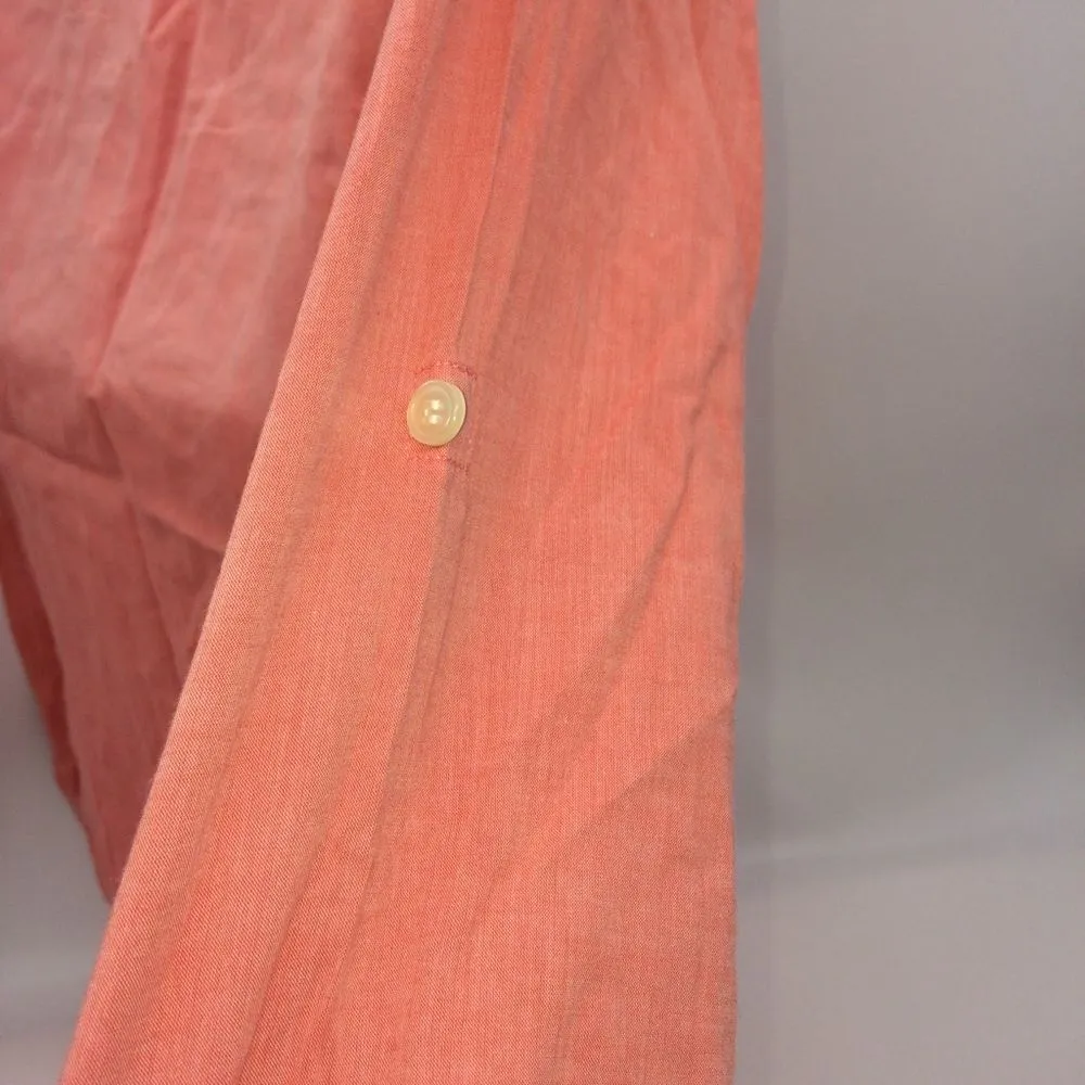 J.Crew for PIAMITA Button Up Long Sleeve 100% Cotton Shirt w/Tabs to Roll Sleeve - Image 10