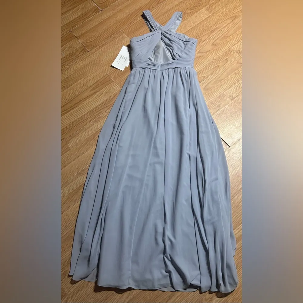 NWT ladies 6 Elegant pewter/platinum formal bridesmaid/MOB maxi dress Gray - Image 7