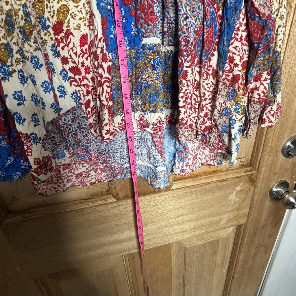 Zara women’s boho Floral Patchwork Blouse - Multicolor size L - Image 4