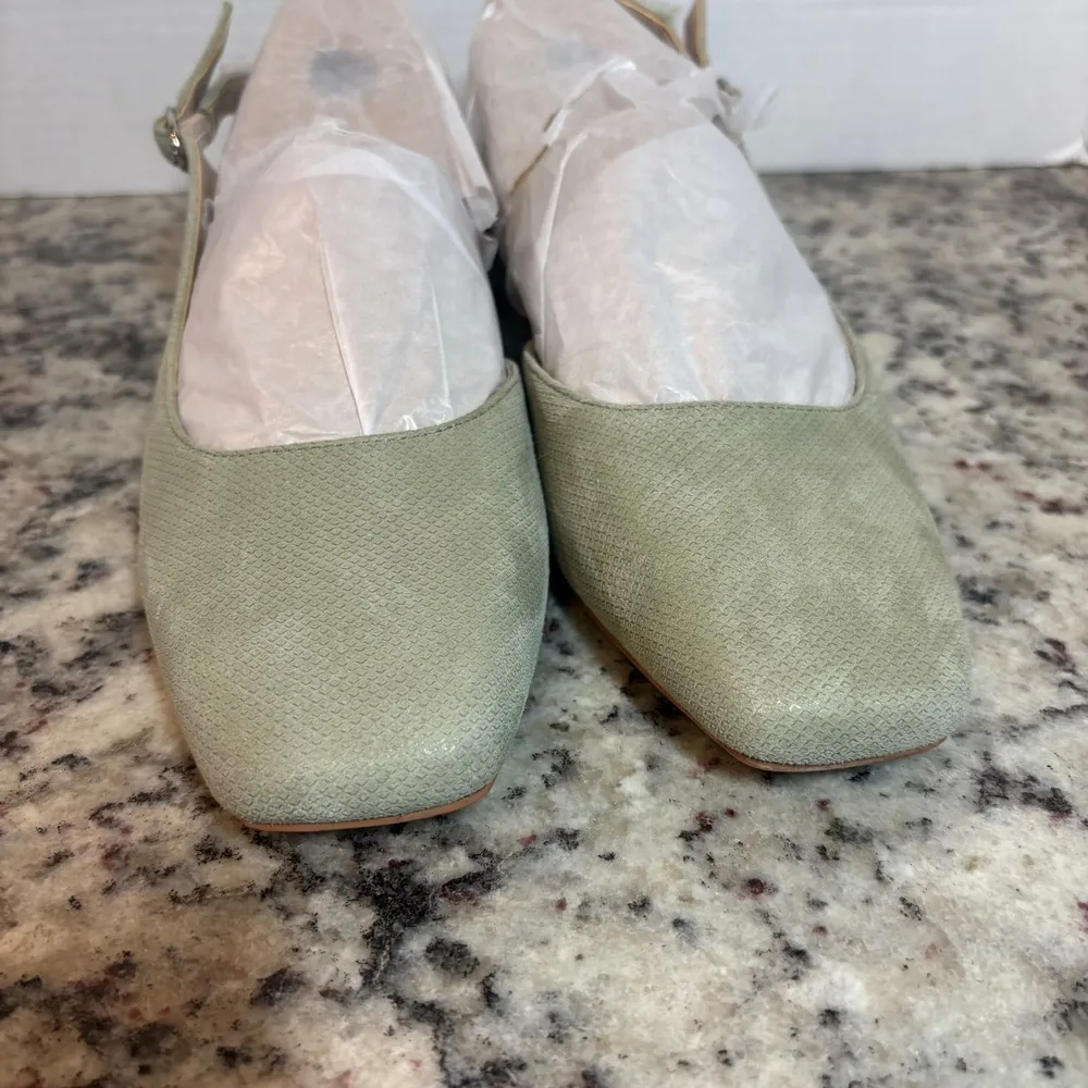 Naturalizer Liz Slingback Block Heel Dress Shoes Square Toe Green Size 9.5M - Image 3