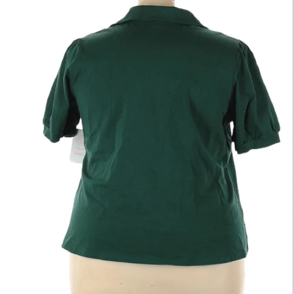 Modcloth  Emerald Green Collared Top Size 3X - Image 2