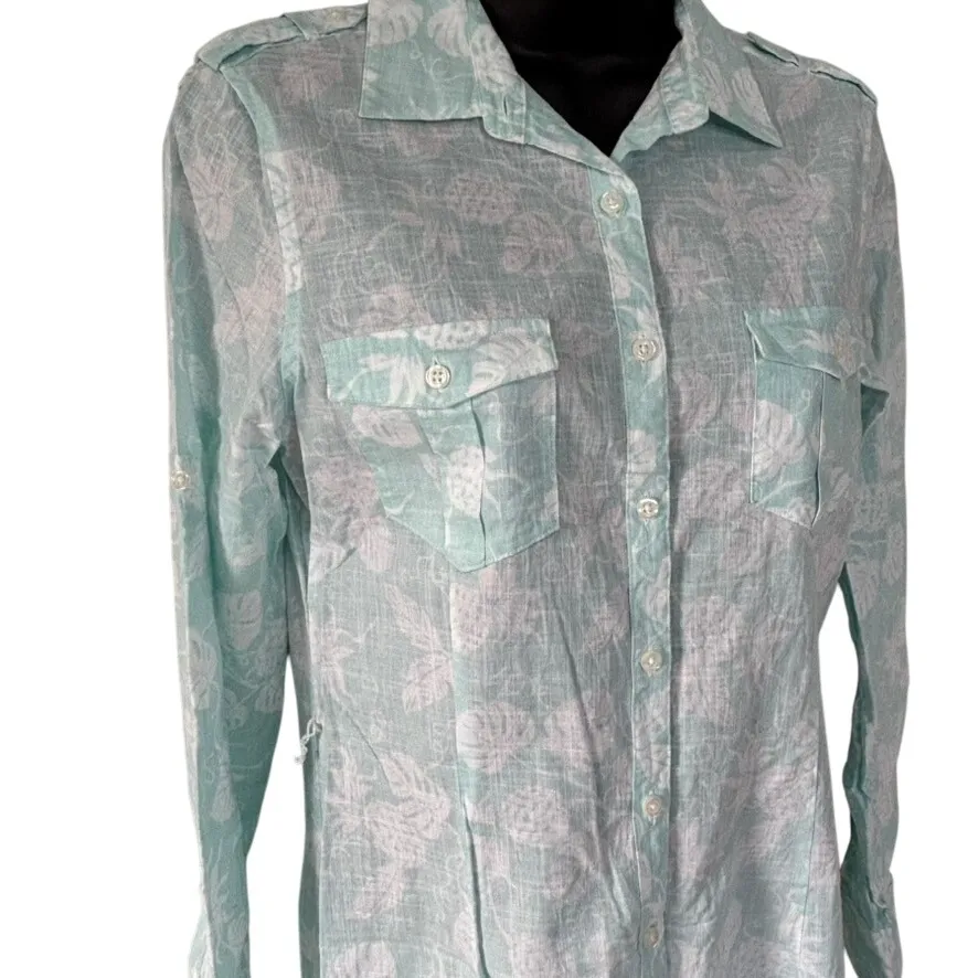 Brooks Brothers‎ Reyn Spooner Hawaiian Traditionals Shirt Dress Sz 6 Blue White - Image 2