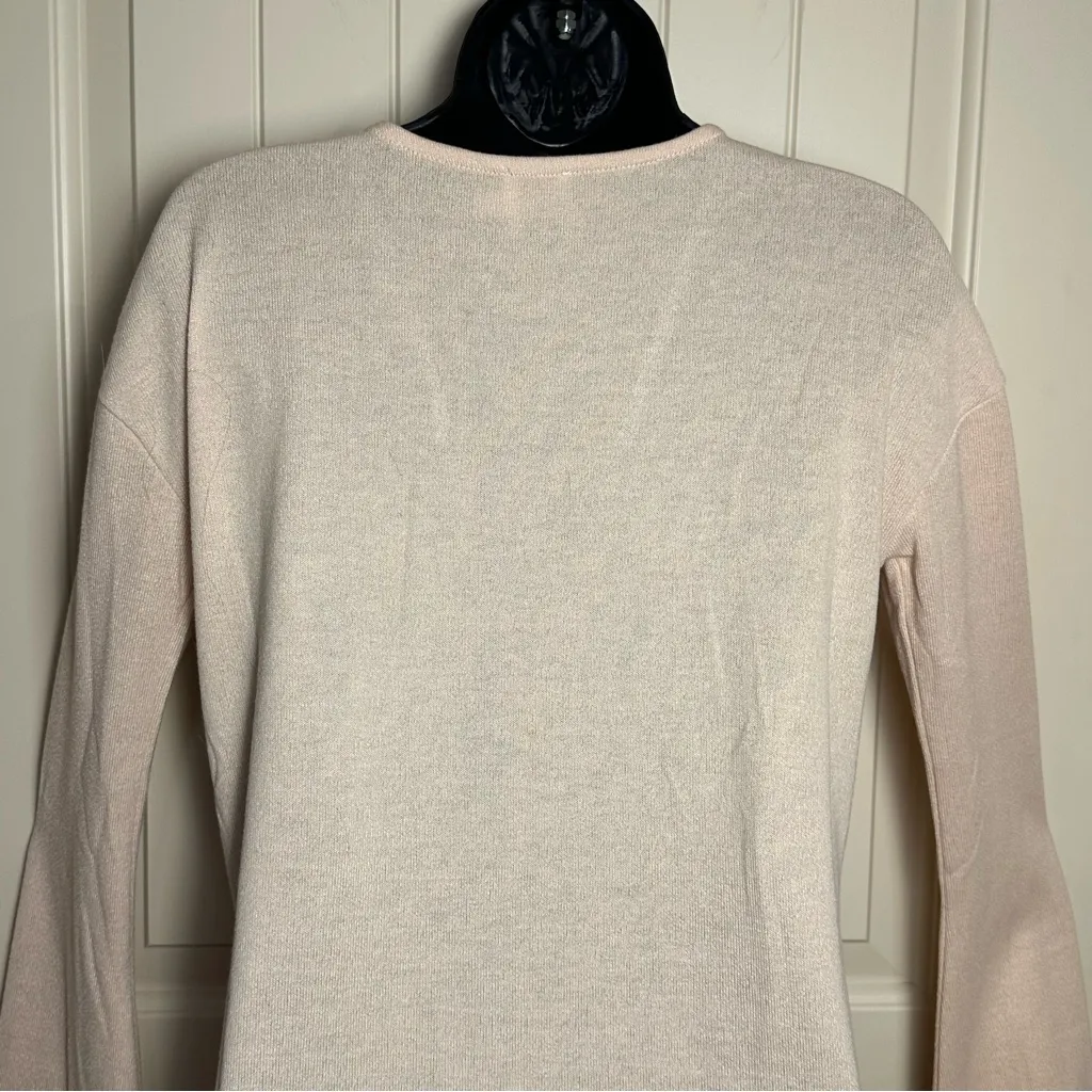 Princess Polly Macy Cardigan Beige Pearl Buttons Size 2 Flare Sleeve EUC $54 - Image 12