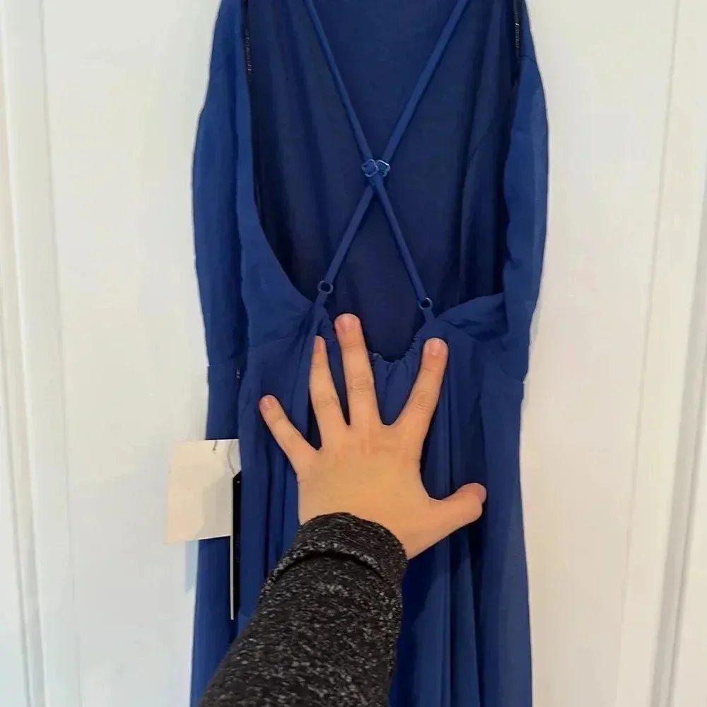 NWT Lulus Mythical Kind of Love Navy Blue Maxi Dress Sz S - Image 8