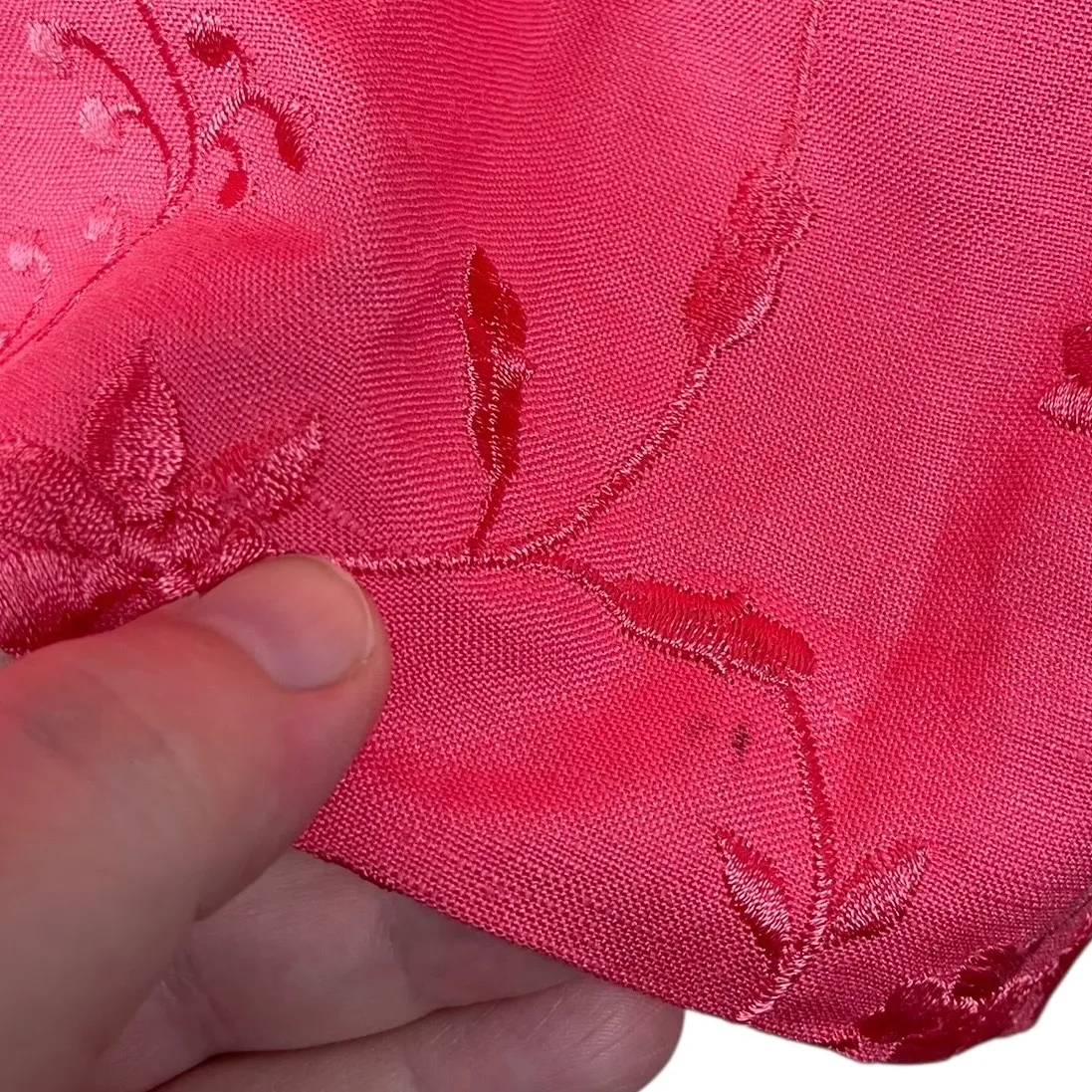 Vintage Jessica Howard Pink Linen Dress Floral Embroidery Women’s Size 14 Boho - Image 11