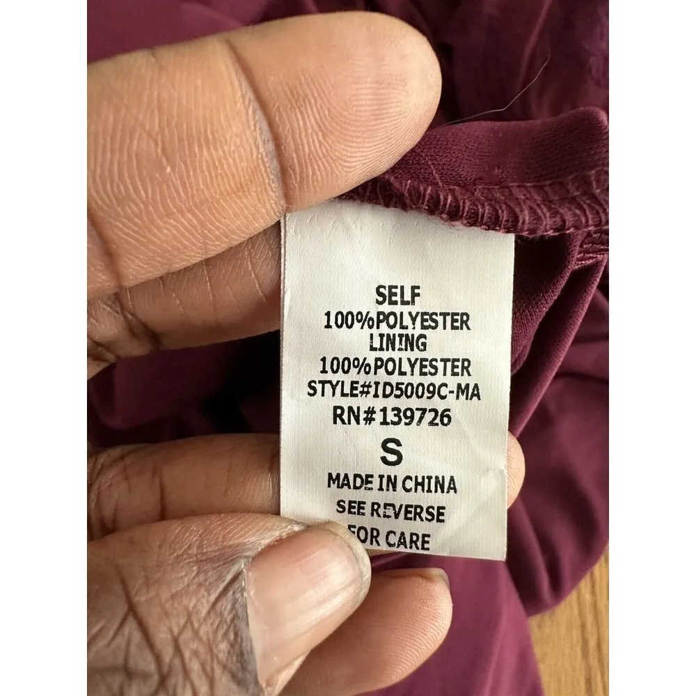 PinkBlush Dress Size Small Maternity Burgundy Lace Maxi Long Overlay - Image 6