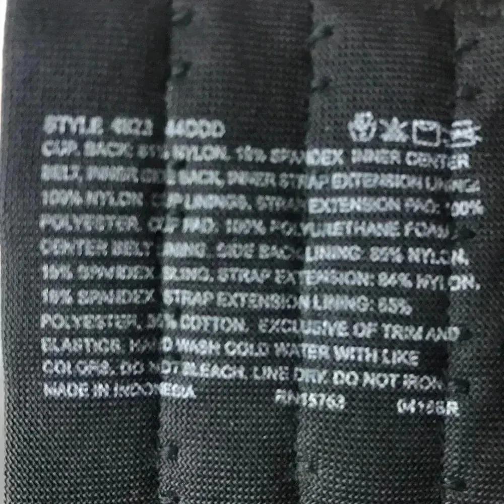 EUC  PLAYTEX WOMENS SZ 44DDD WIDE STRAP BLACK BRA - Image 8