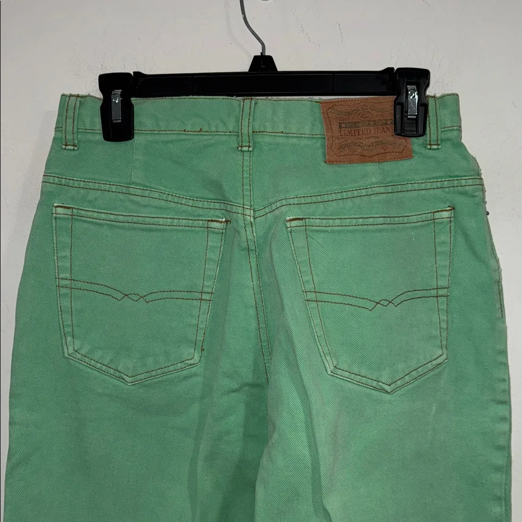 The limited jeans vintage green cotton made in Hong Kong soft mom style size 10 - Image 5