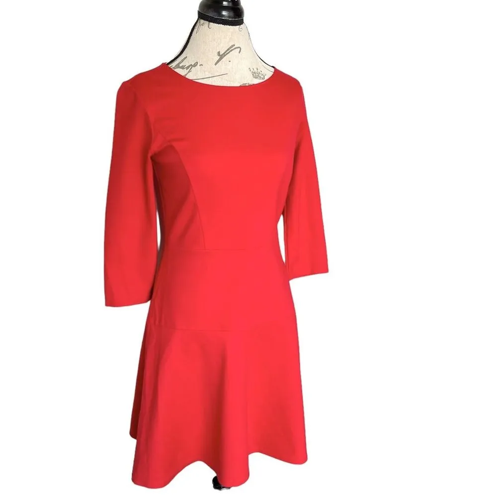 Womens Dress Size 4 Red Knee-Length Valentine's Office Career Work - Image 2