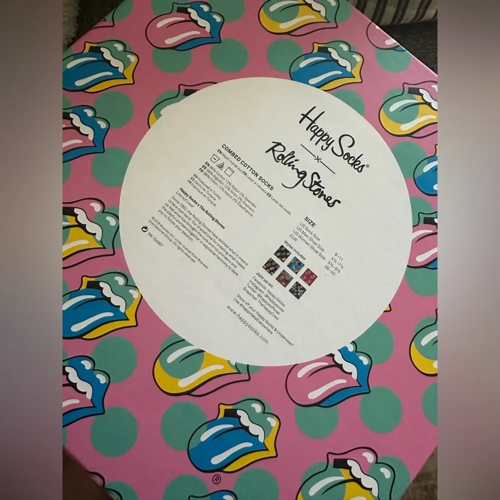 Happy Socks x Rolling Stones Combed Cotton Socks 6 pack gift set - Image 2