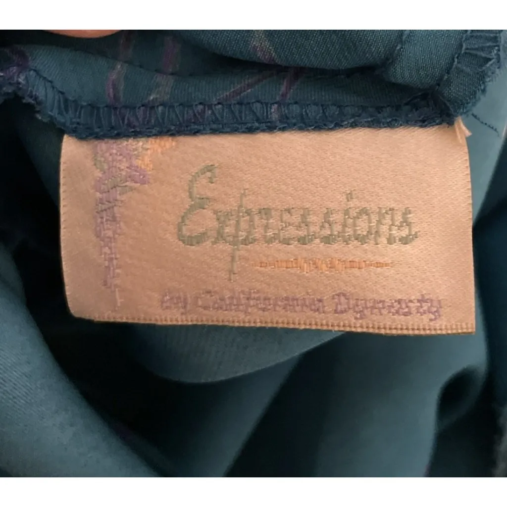 Vintage Expressions Large Intimates Blue Floral Slip Dress‎ Nightgown Fairy Lace - Image 5