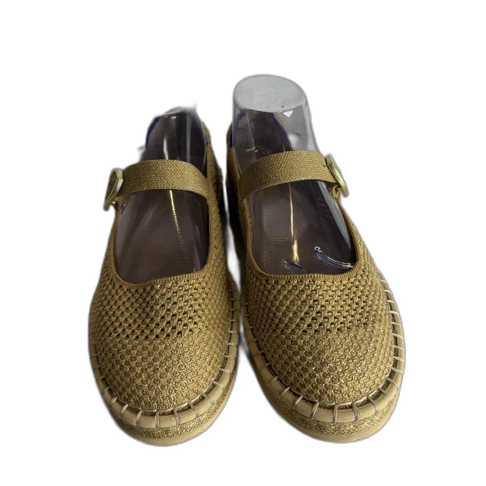 Rothys Shoes Womens Size 9.5 Mary Jane Flats Comfort Buckle Washable Ballet Gold - Image 3