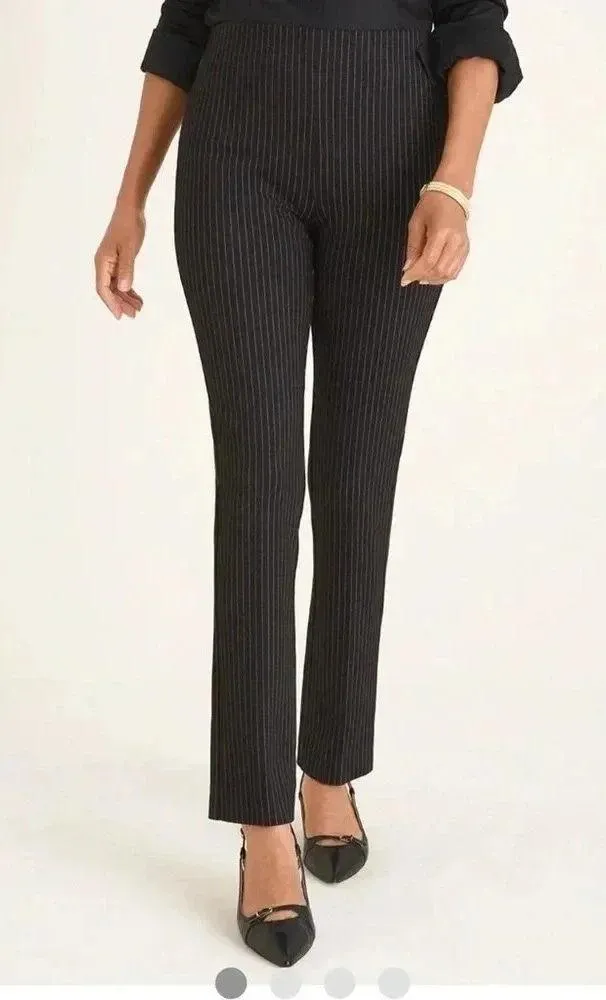NWT Chico's So Slimming Juliet pinstripe straight leg pants size 18R R8 - Image 2