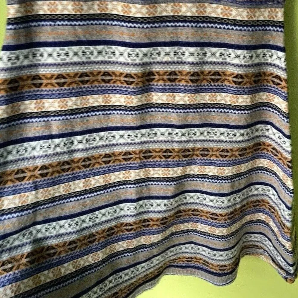 Free People Mini Sweater Dress Gray Fair Isle Nordic Tunic Wool Blend Sz Medium - Image 5