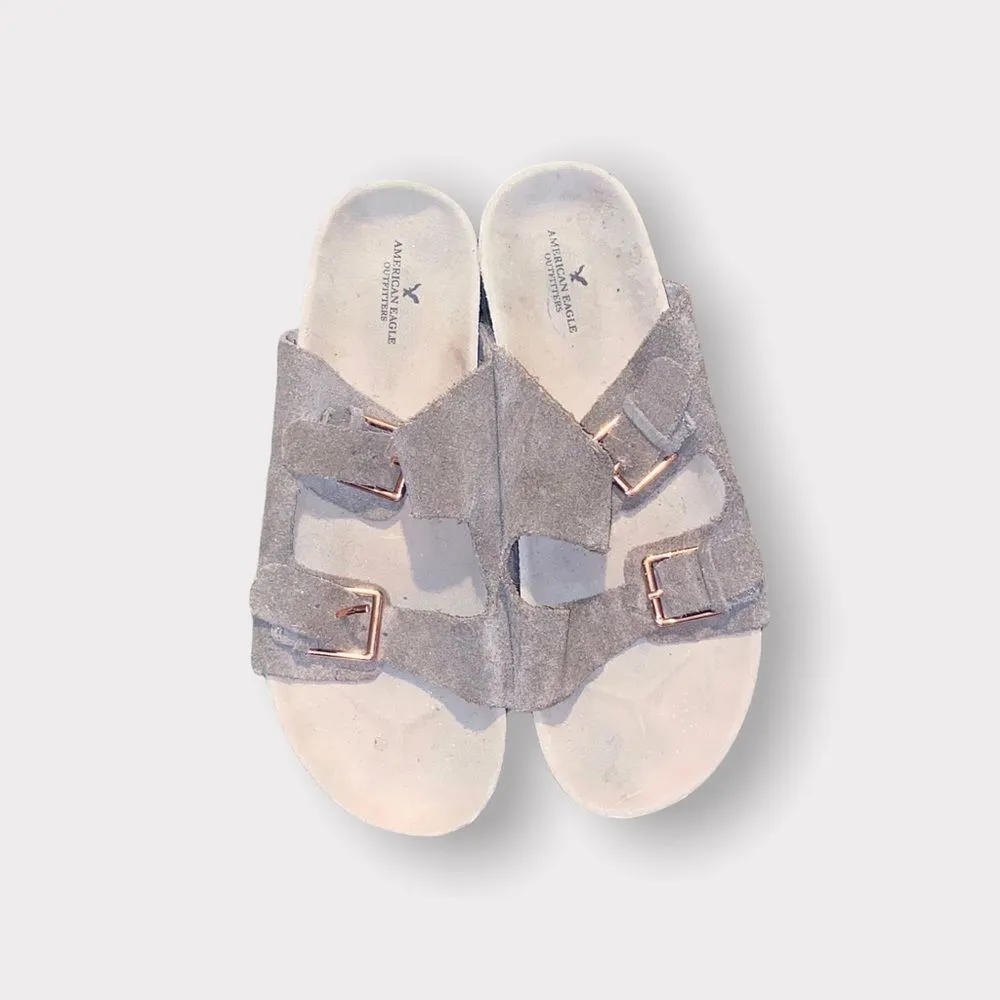 American Eagle Tan Suede Sandals Shoe Size 10 - Image 4