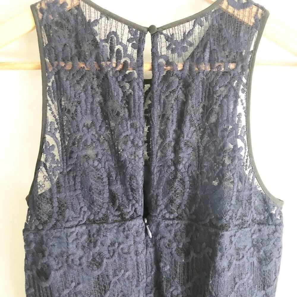Joie Fahfia B Lace Shift Dress Navy Blue Small - Image 5