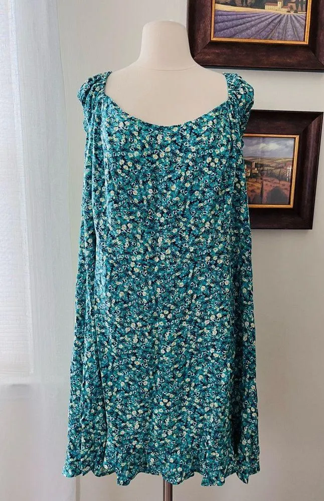 Old Navy Fit & Flare Puff-Sleeve Floral-Print Mini Dress Size 4X NWT $40 - Image 3