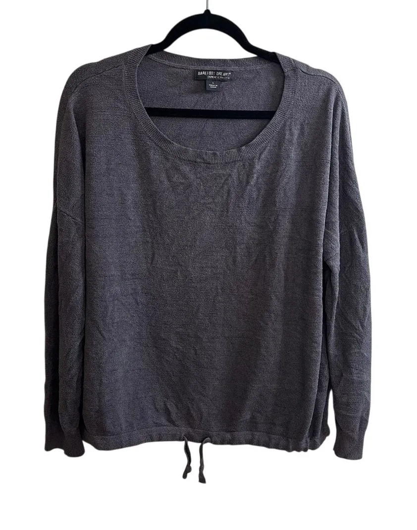 Barefoot Dreams Sweater Womens Large Gray CozyChic Ultra Lite Slouchy Pullover - Image 1